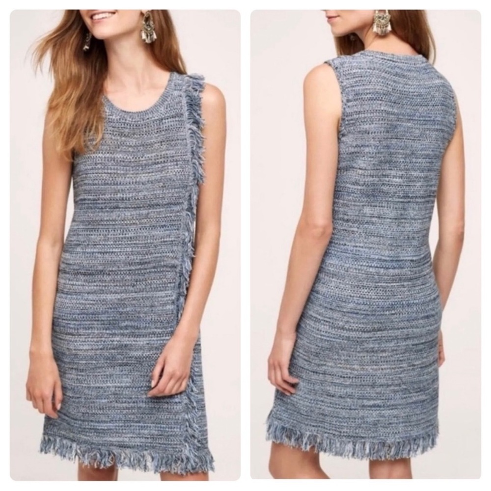 Anthropologie Holding Horses sleeveless Tweed Sweater Dress XS